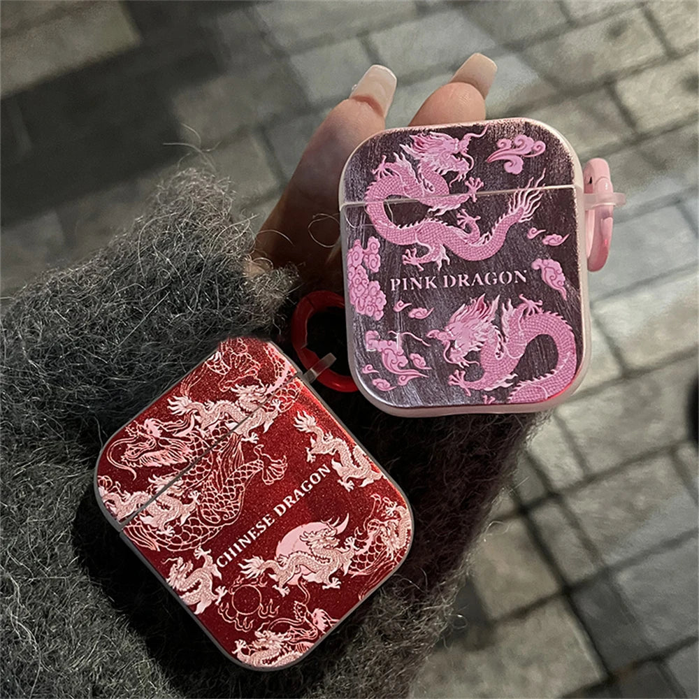 Coque Airpods Dragon Rose / Chinois