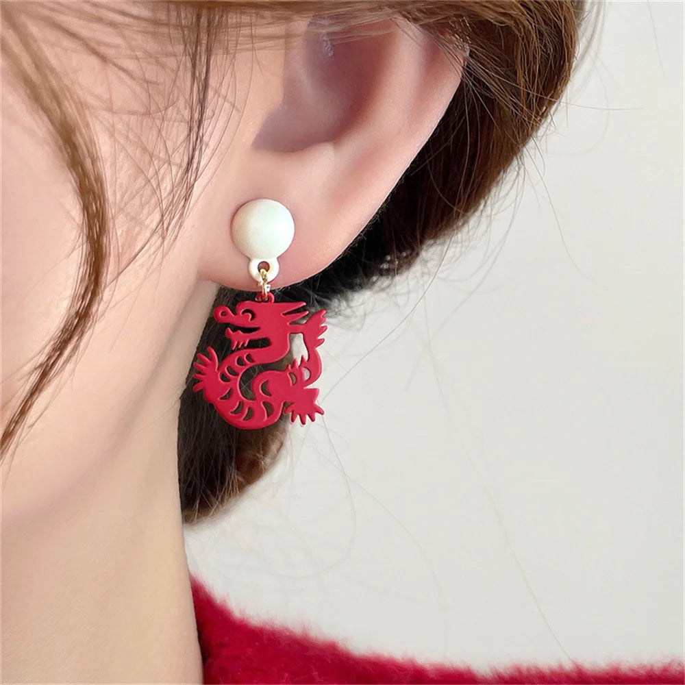 Boucles d'oreille Dragon Chinois