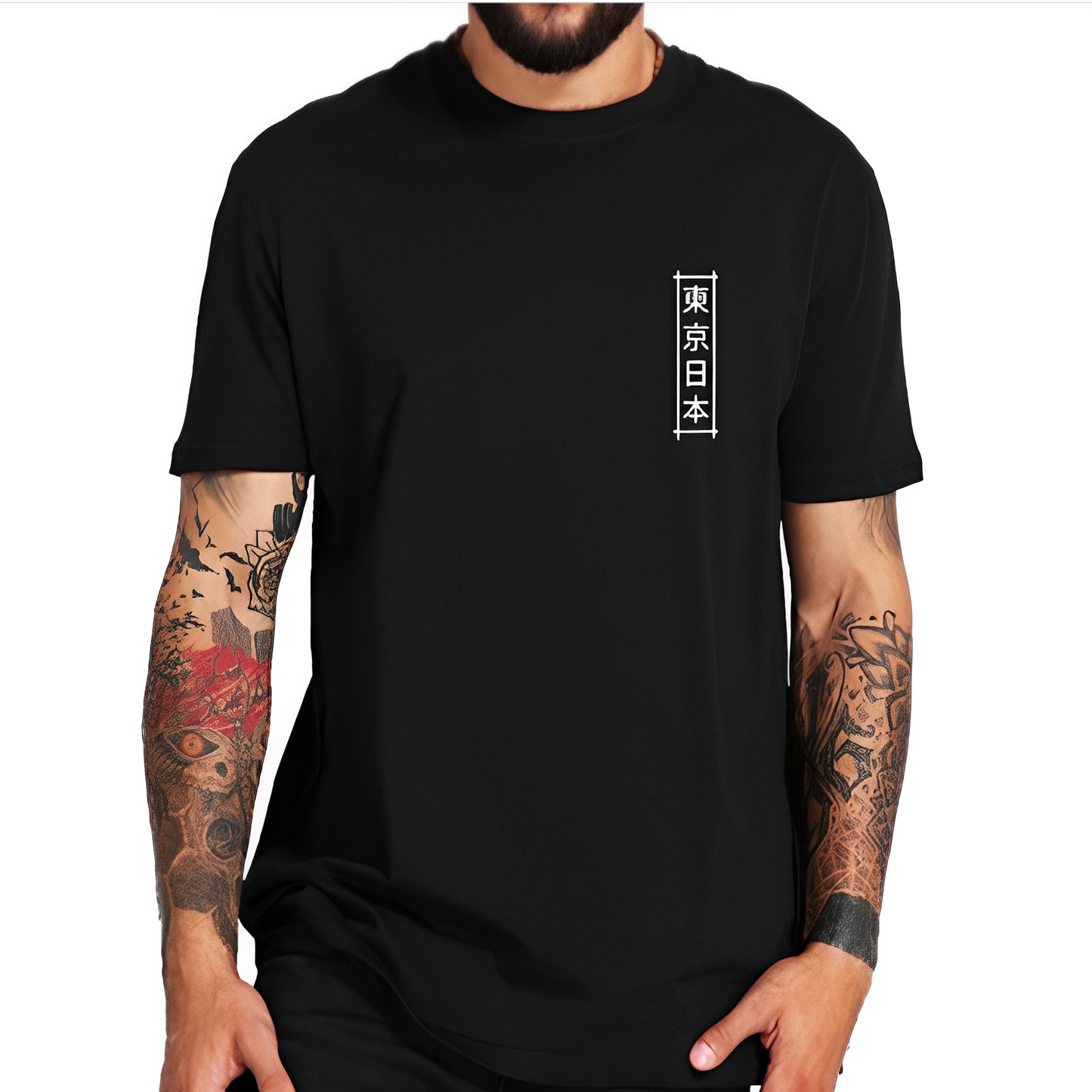 Tee Shirt Dragon Noir Sakura | Coton - DragonFinity