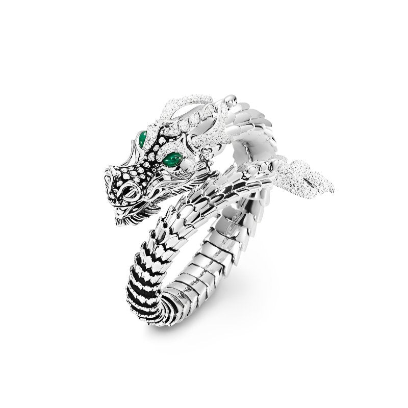 Bague Dragon Chic Yeux Verts | Oxyde de Zirconium - DragonFinity