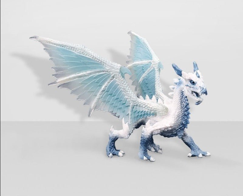 Figurine Dragon Glace Loup | Blanc Bleu - DragonFinity