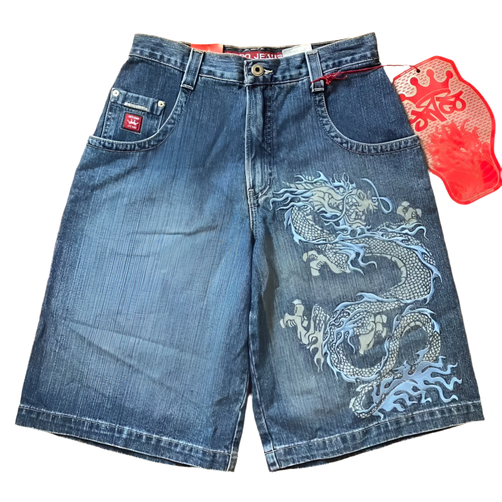 Dragon denim shorts