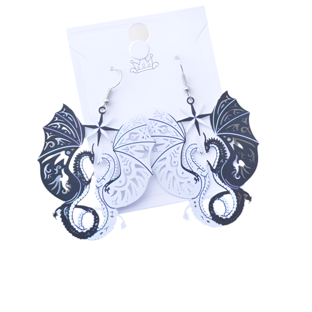 Boucles d'Oreilles Dragons Yin Yang