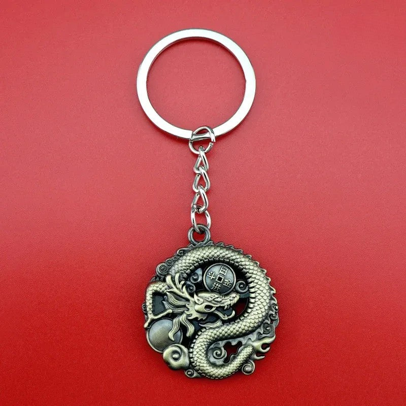 Porte-Clé Dragon Signe Zodiaque Bronze