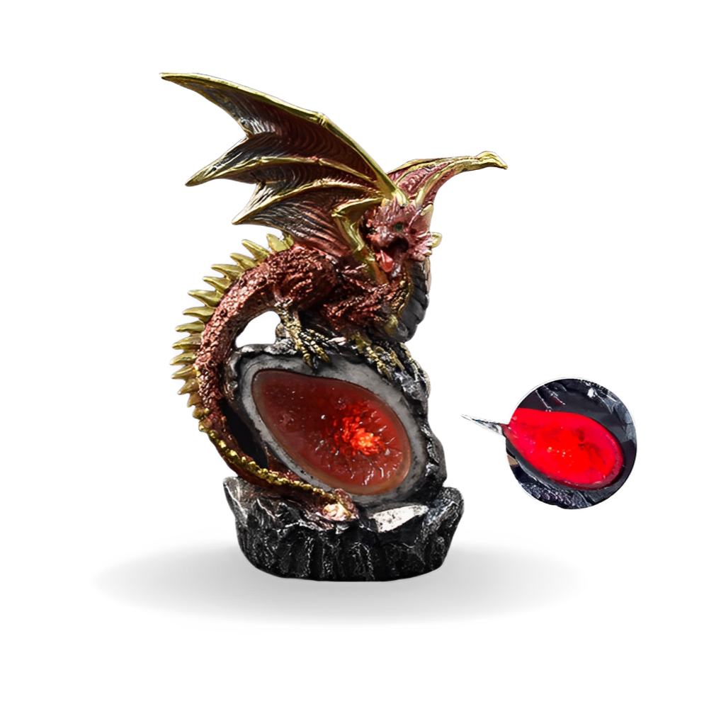 Statue Lumineuse Dragon Perché | 2 Couleurs - DragonFinity