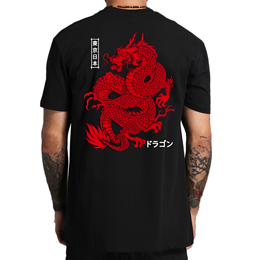 Tee Shirt Dragon Rouge Sang | Coton - DragonFinity