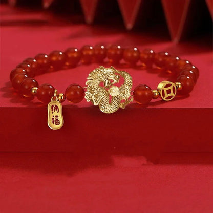 Bracelet à Perles Dragon Nouvel An Chinois