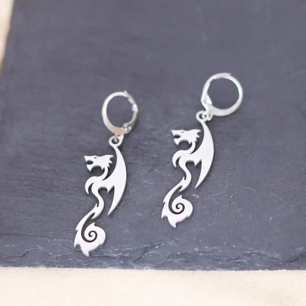 Boucles d'oreille Dragon Tribal