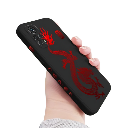 Coque Xiaomi Noire Dragon Rouge