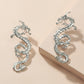 Boucles d'oreille Dragon Pendu Argent 