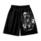 Black and White Dragon Shorts