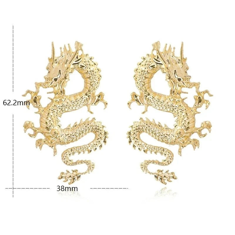 Boucles d'oreille Dragon Chic Or 