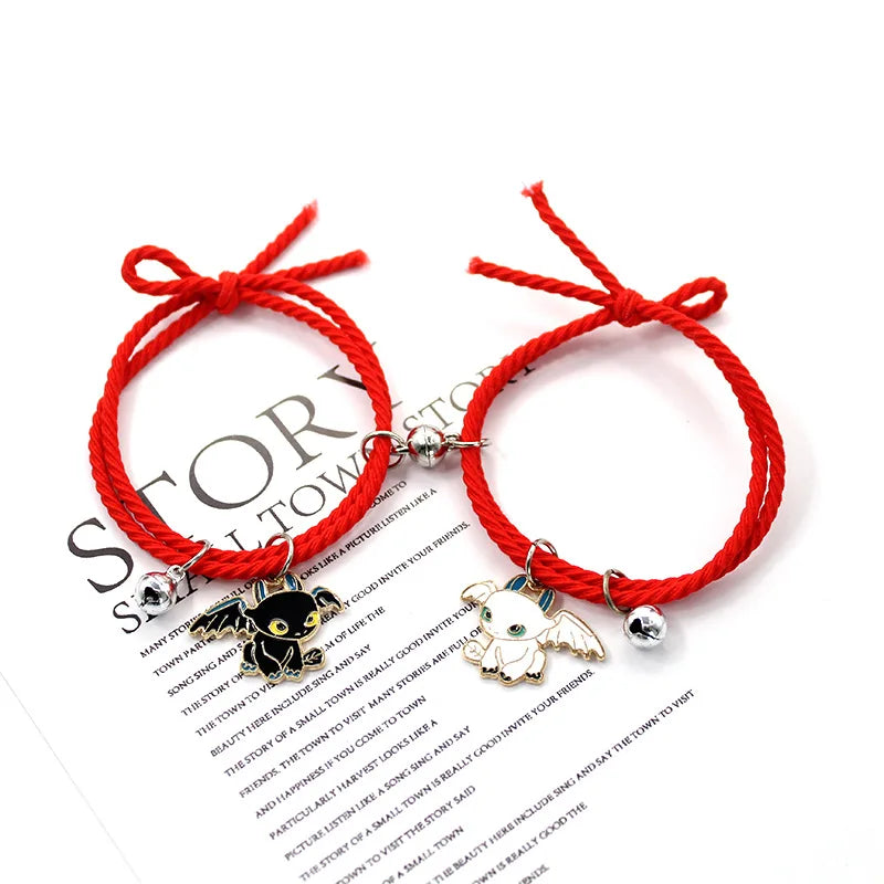 Paire de Bracelets Magnétiques Krokmou / Furie Eclair | Rouge & Rouge