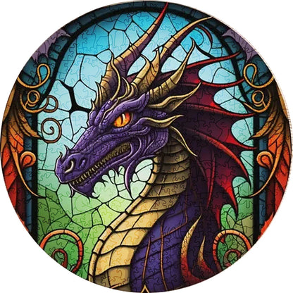 Puzzle en Bois Dragon Vitrail