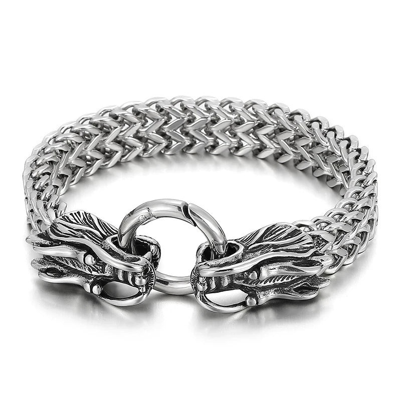 Bracelet Tête de Dragon Chaîne 