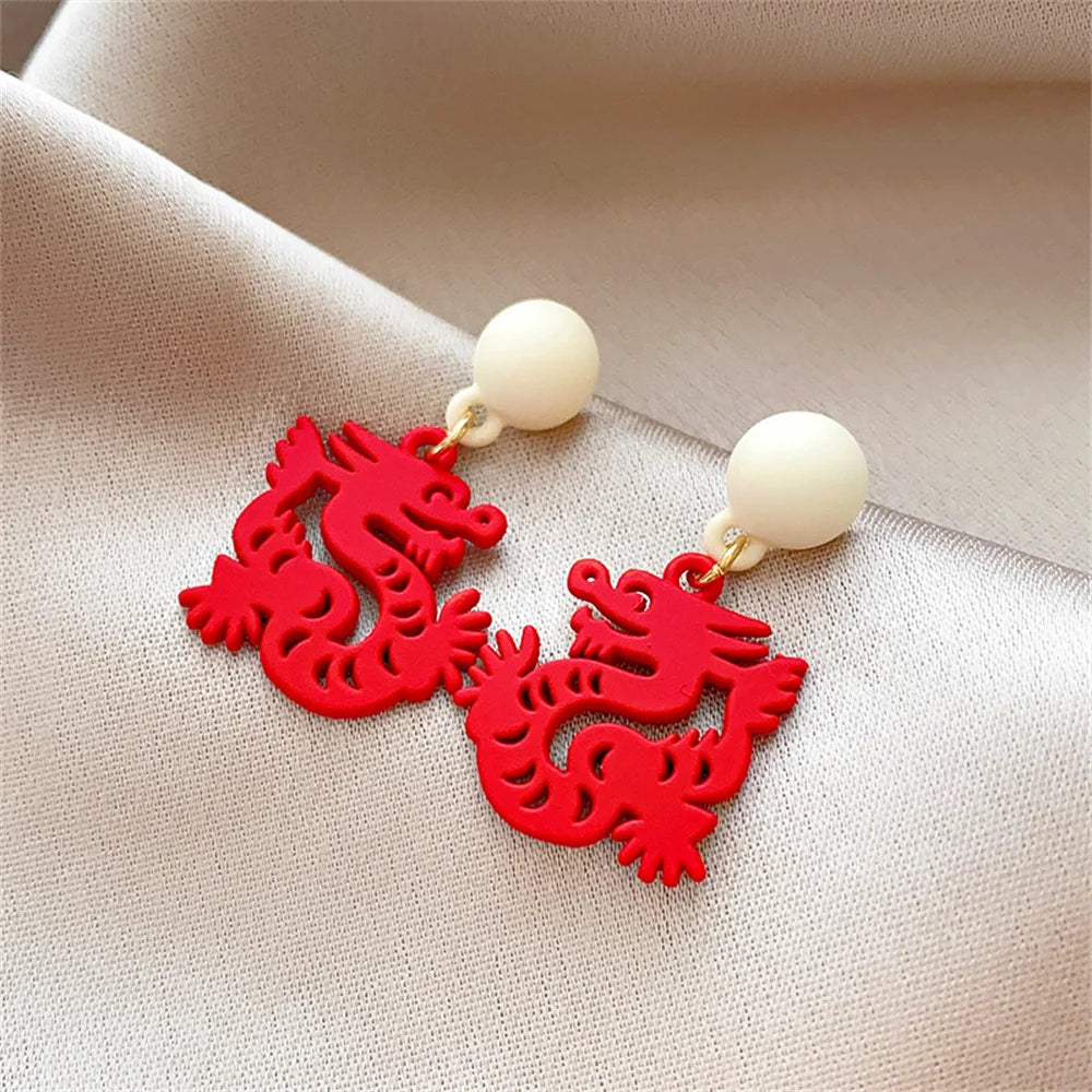 Boucles d'oreille Dragon Chinois