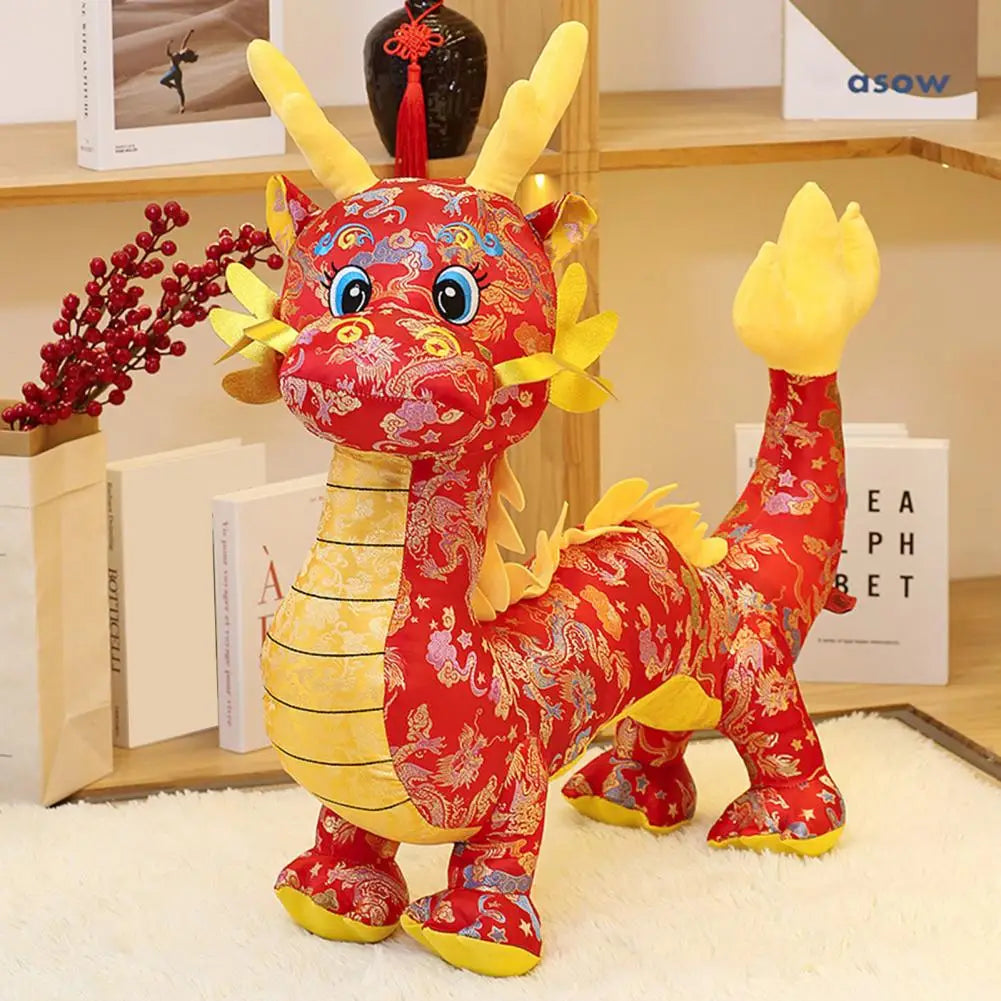 Peluche Dragon Nouvel An Chinois Rouge