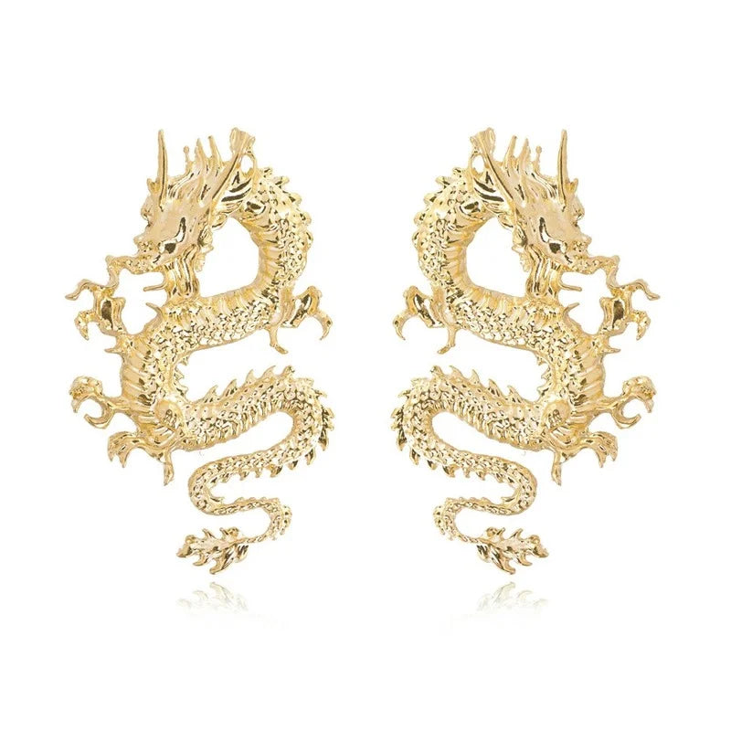 Boucles d'oreille Dragon Chic Or 