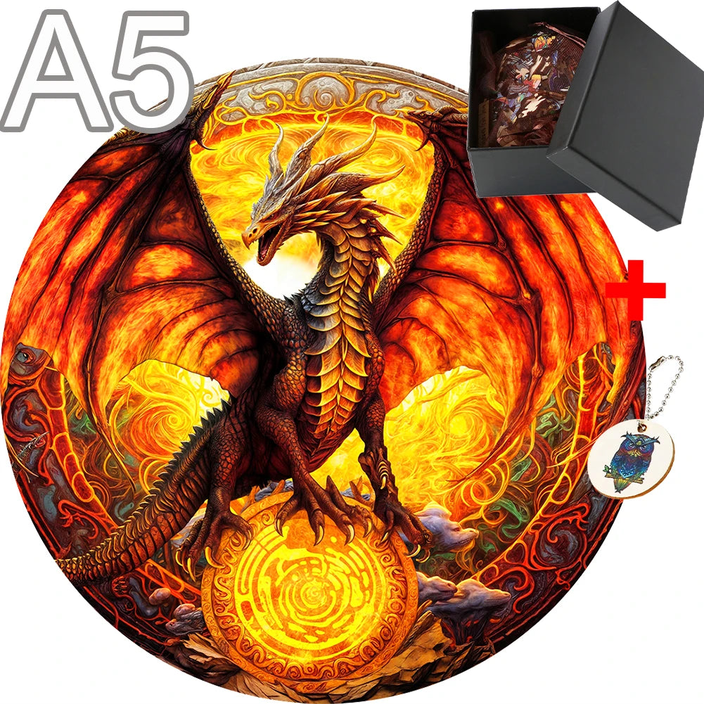 Puzzle Dragon de Feu en Bois