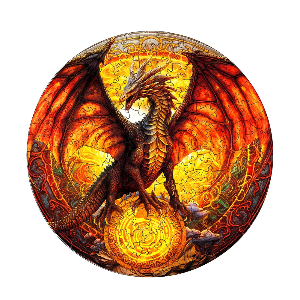 Puzzle Dragon de Feu en Bois