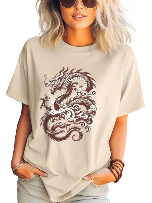 Tee Shirt Dragon Beige