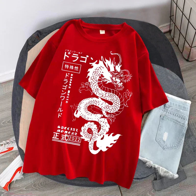 Tee Shirt Dragon Fashion Rouge