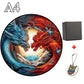 Puzzle Dragon en Bois Glace et Feu A4