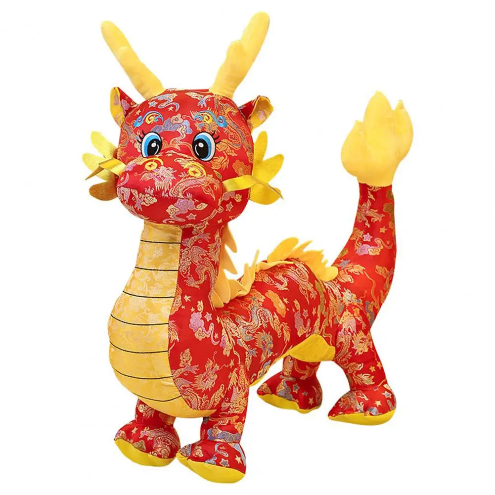 Peluche Dragon Nouvel An Chinois Rouge 