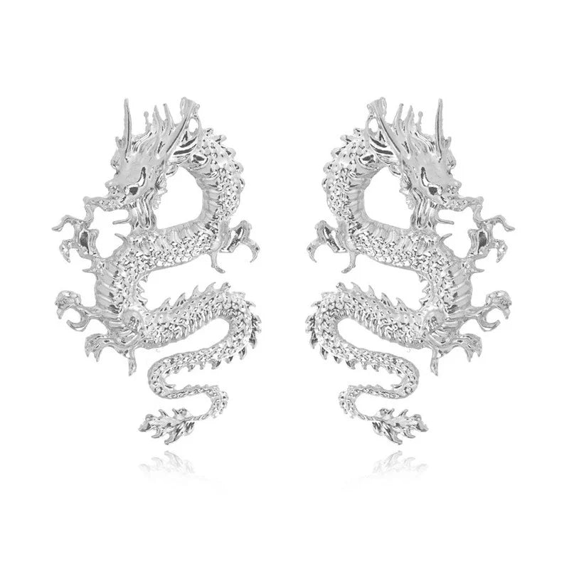 Boucles d'oreille Dragon Chic Argent