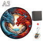 Puzzle Dragon en Bois Glace et Feu A3