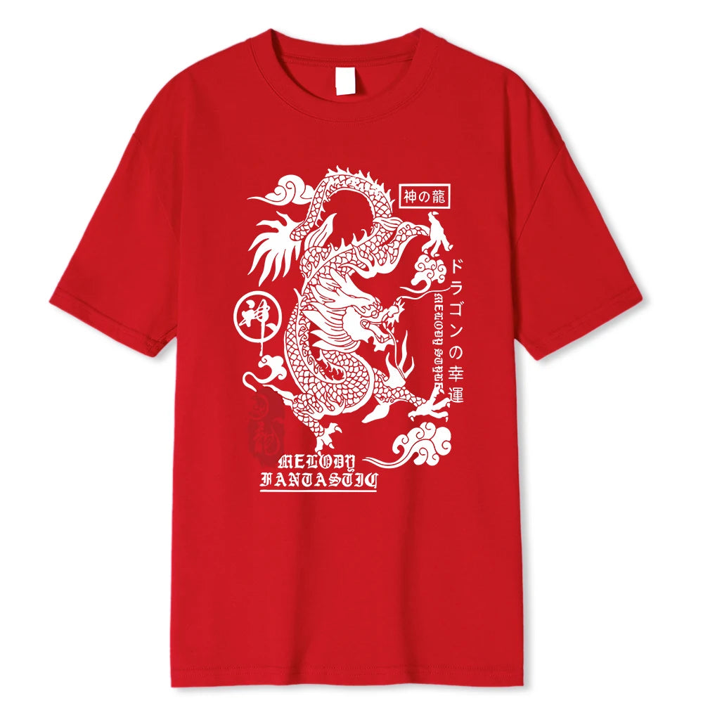 Tee-Shirt Dragon Harajuku Rouge