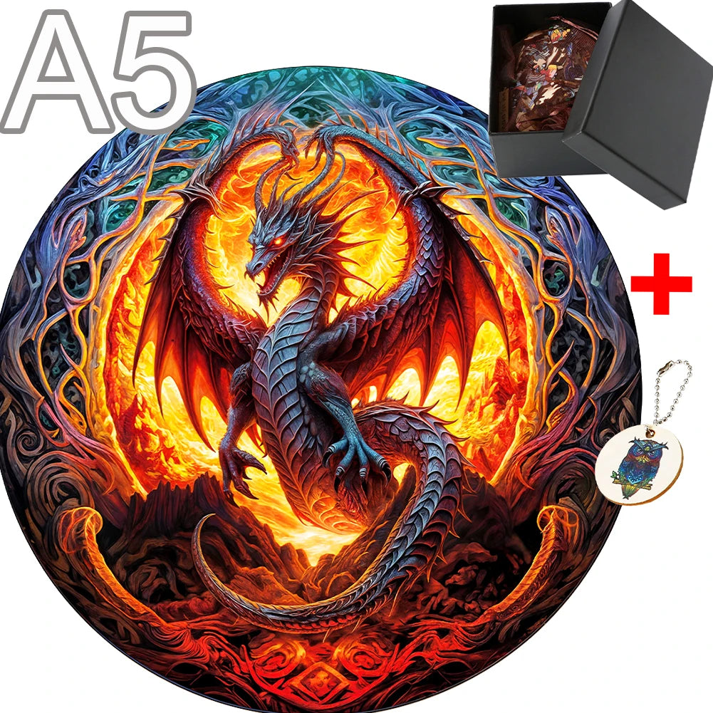 Puzzle en Bois Dragon Féroce A5