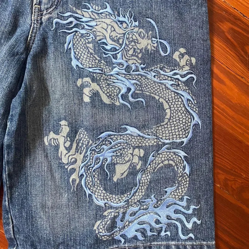 Dragon denim shorts