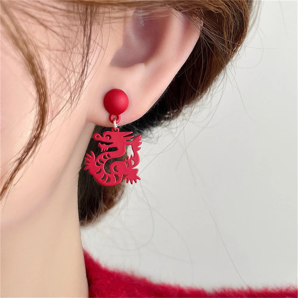 Boucles d'oreille Dragon Chinois