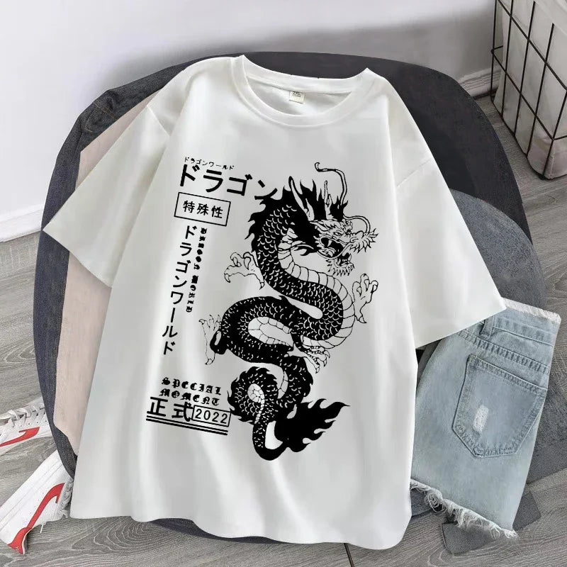 Tee Shirt Dragon Fashion Blanc