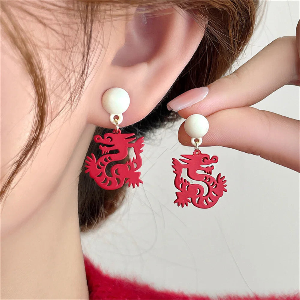 Boucles d'oreille Dragon Chinois