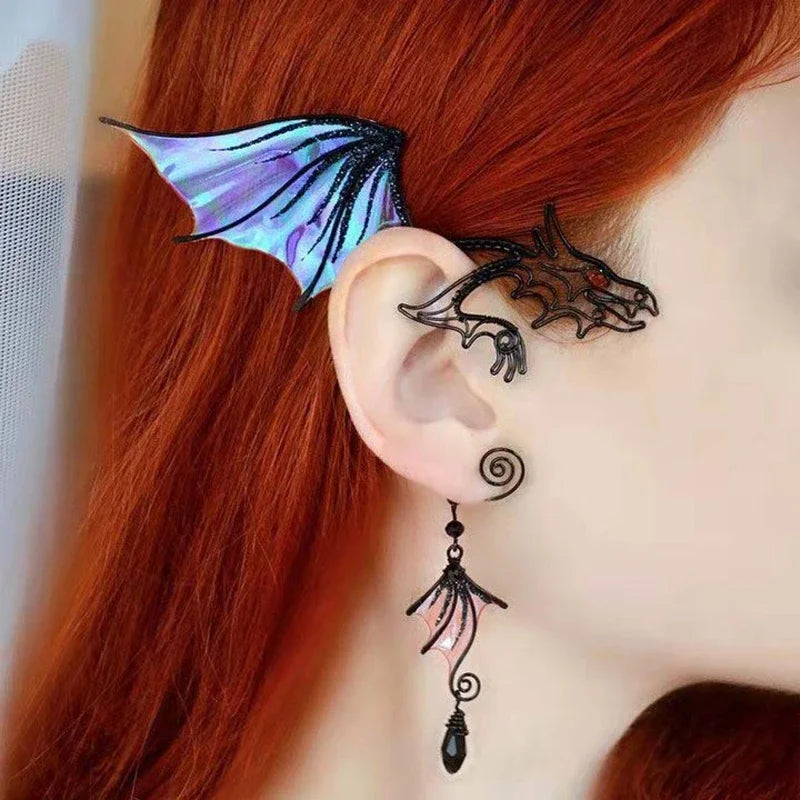 Boucle d'oreille Dragon Fantasy | Sans Piercing