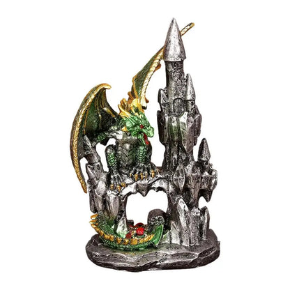 Statue Dragon Résine Verte