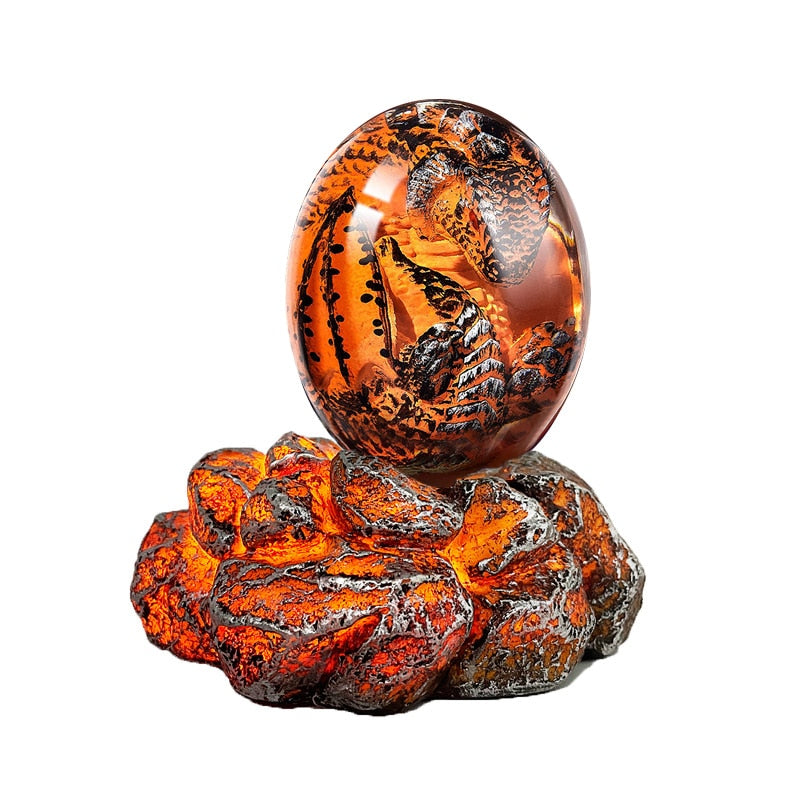 Statue Oeuf de Dragon Orange | 3 Socles - DragonFinity