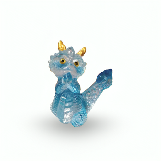 Statue Dragon Bleu Suppliant