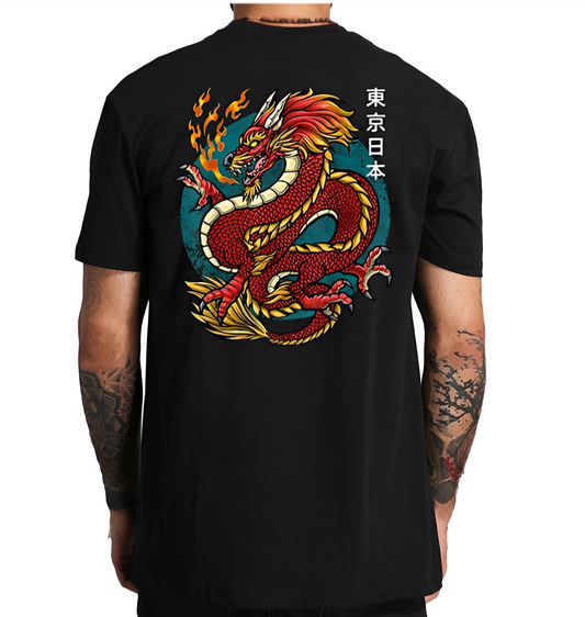 Tee Shirt Dragon Cracheur Flammes | Coton - DragonFinity