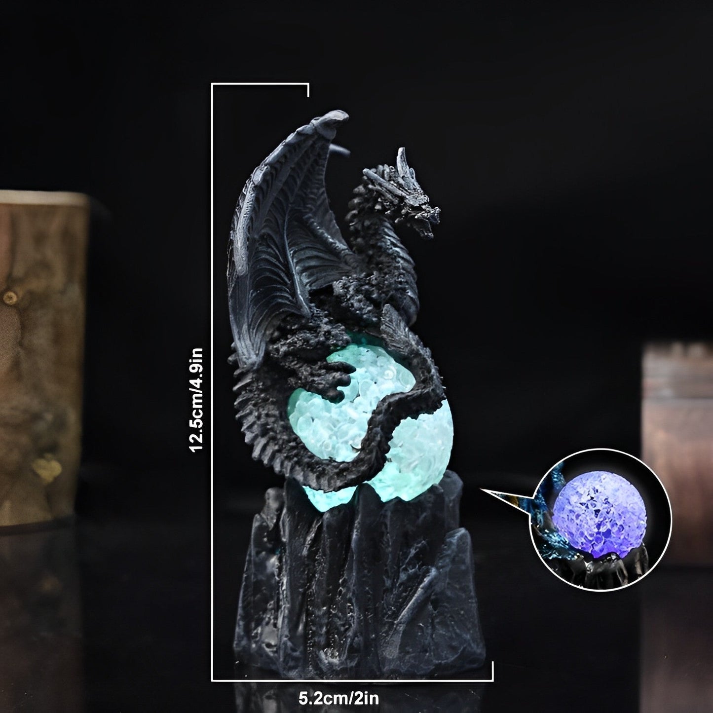 Statue Lumineuse Dragon Royal | 2 Couleurs - DragonFinity