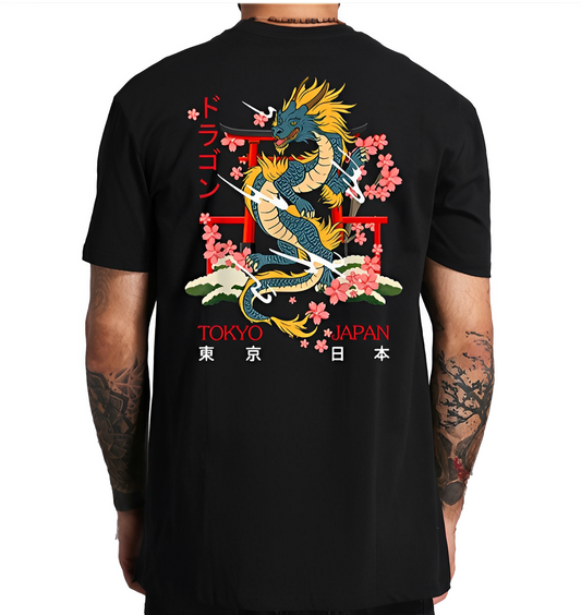Tee Shirt Dragon Coupures Tokyo | Coton - DragonFinity