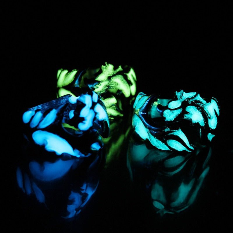 Bague Dragon Fluorescente Bleue - DragonFinity