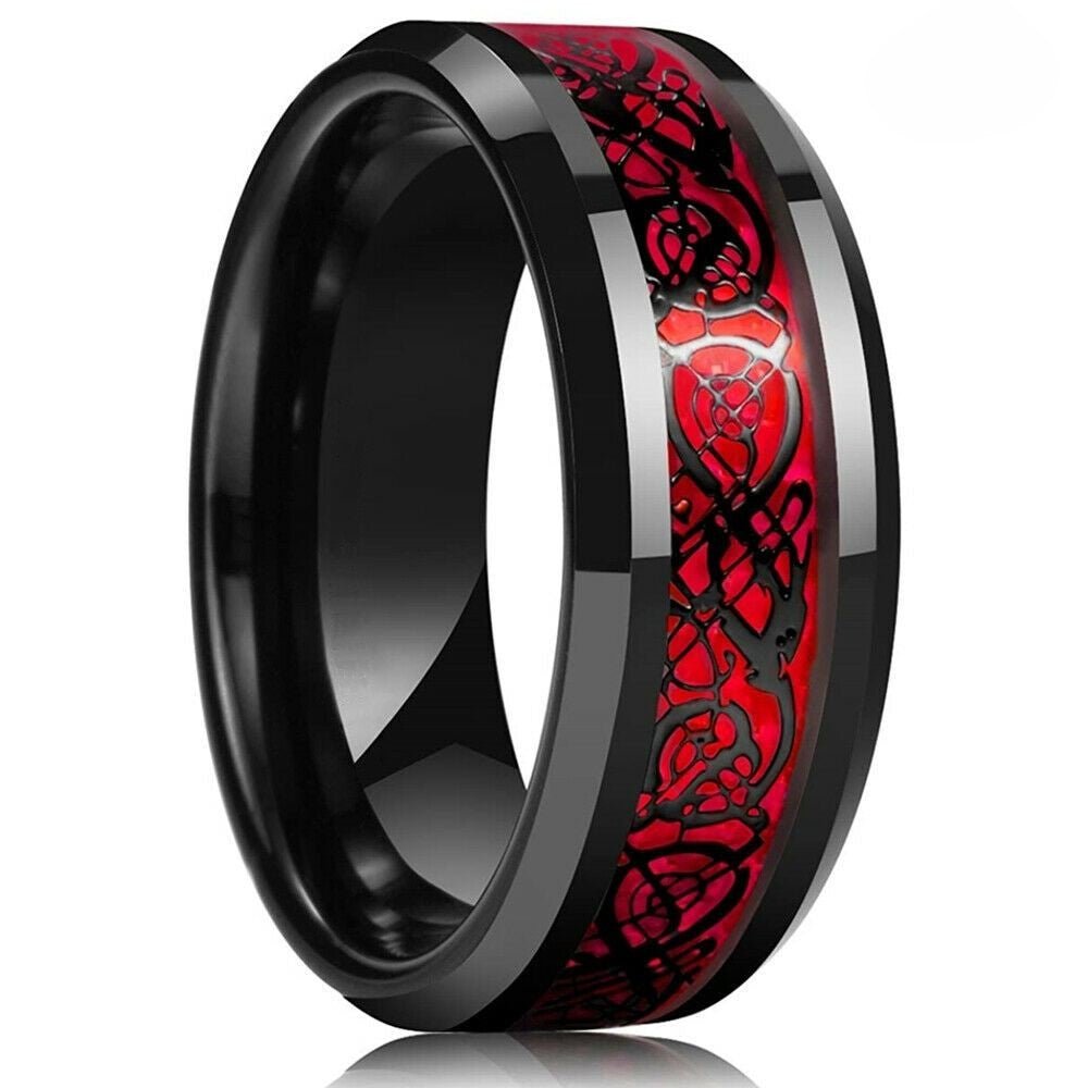 Bague Dragon Motifs Noirs | 3 Couleurs - DragonFinity