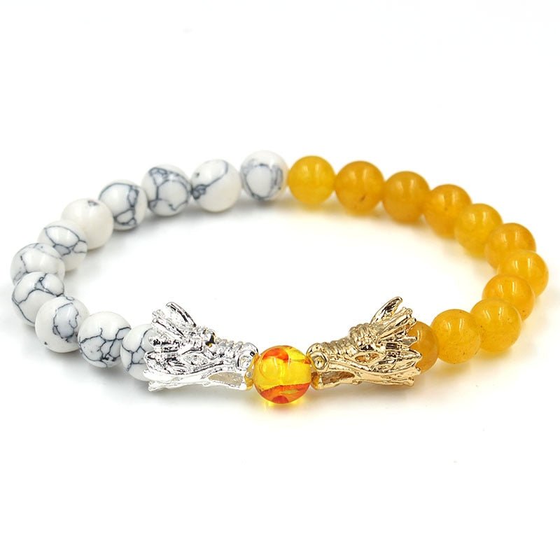 Bracelet Dragon Pierre Naturelle | Jaune et Blanc - DragonFinity