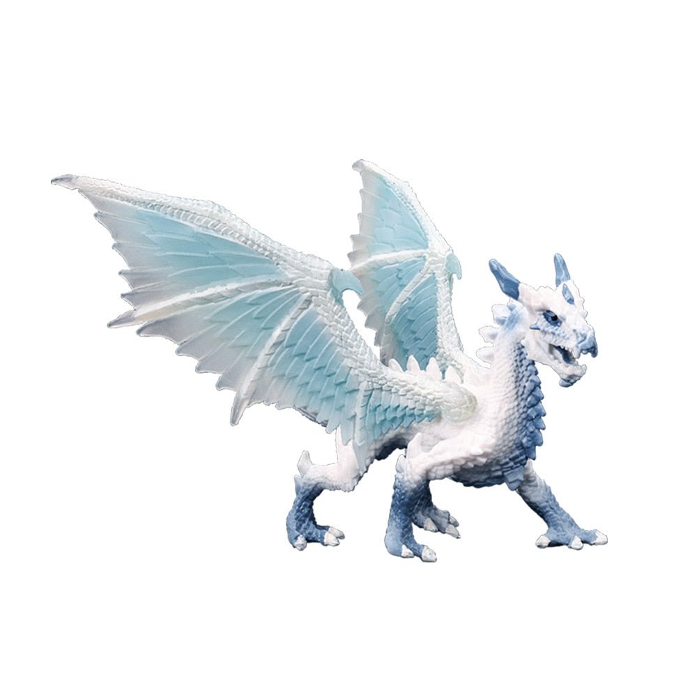 Figurine Dragon Glace Loup | Blanc Bleu - DragonFinity