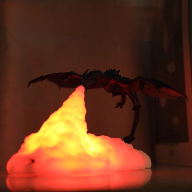 Lampe Dragon Cracheur de Feu 3D | 2 Couleurs - DragonFinity